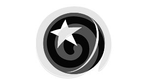 Glossy star ball icon animation