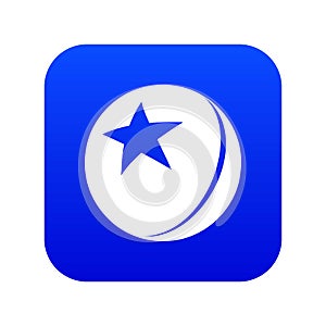 Glossy star ball icon blue vector