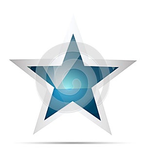 Glossy Star Icon. Vector illustration