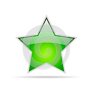 Glossy star icon. Vector illustration.