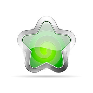 Glossy star icon. Vector illustration.