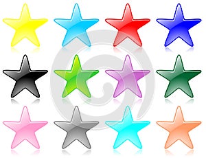 Glossy star set vector