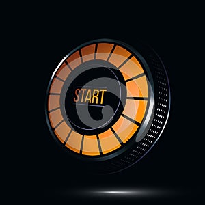 Glossy start or Power button icon