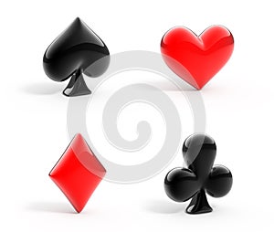 Glossy symbols of playing cards