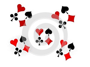 Glossy symbols of playing cards 3d image