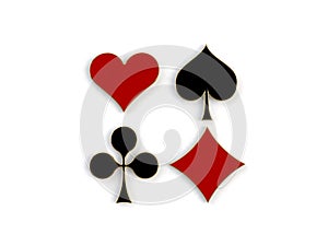 Glossy symbols of playing cards 3d image