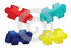 Glossy Three-Dimensional Puzzle Pieces