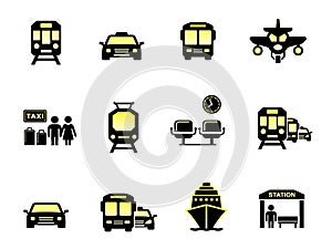 Glossy transport icons