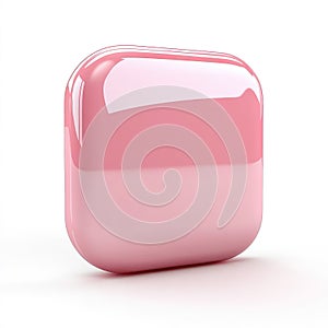 Pink Glossy Square Button photo