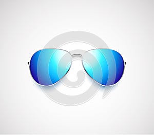 Glossy vector aviator sunglasses design