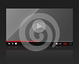 Glossy video player frame Modern video player for web site