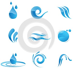 Glänzend Wasser symbole 