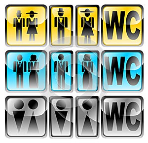 Glossy wc set vector