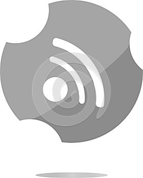 Glossy web button with RSS feed sign