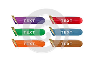 Glossy web buttons set in different colors