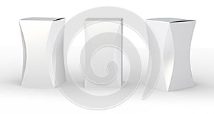 Glossy white box package with curve, clipping path included
