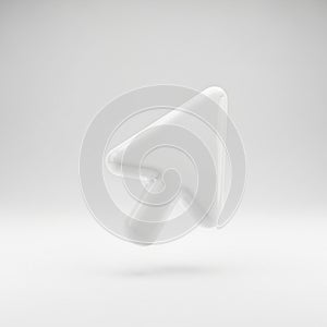 Glossy White Computer Mouse Cursor Arrow Icon Floating on a White Background pointer