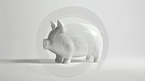 The White Porcelain Piggy Bank. AI generated photo