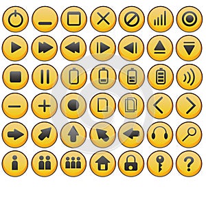 Glossy yellow icons