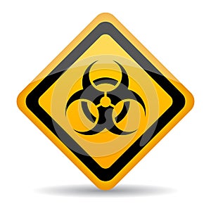 Glossy yellow sign of biological hazard