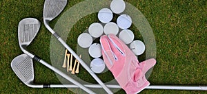 Glove balls putter iron wages and golf club driver
