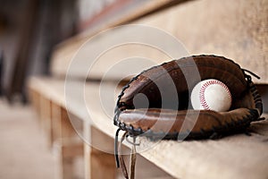 Glove in Dugout