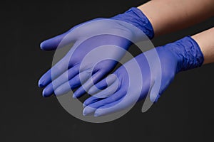 Glove medical sterile surgeon nurse. protection doctor