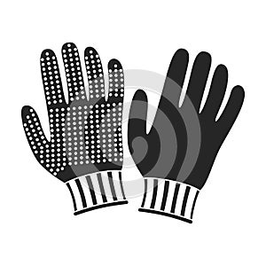 Guantes negro icono. ilustraciones secundario mano en blanco. negro ilustraciones icono de 