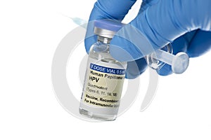 HPV Vaccine And Syringe photo