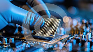 The technician handling microchip.AI generated image