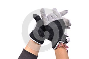 Gloved hands photo