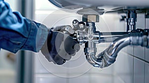 The hands fixing pipe.AI generated image