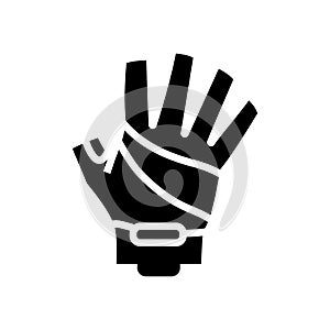 gloves cyclist accessory glyph icon vector illustration