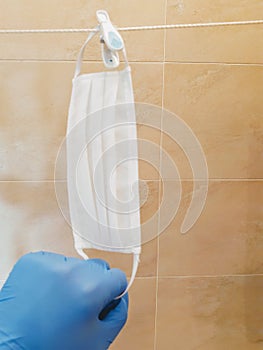 gloves and a protective mask