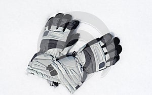 Gloves on the snow