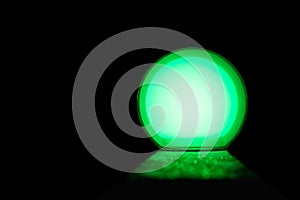 Glow ball and light the path on an isolated black background