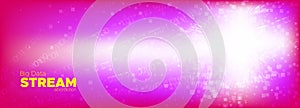 Glow Binary Background. Matrix Codes. White
