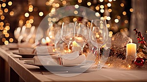 glow christmas lights on table