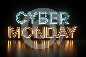 Glow Effect Cyber Monday 3D Text