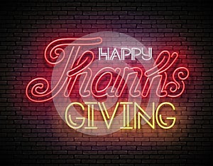 Glow Greeting Card with Happy Thanksgiving Inscription