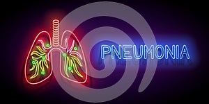 Glow Human Lungs with Pneumonia, Covid19 Virus Contamination