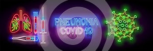 Glow Human Lungs with Pneumonia, Covid19 Virus Contamination