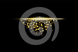 Glow isolated golden transparent effect, lens flare, explosion, glitter, line, sun flash, spark and stars. For