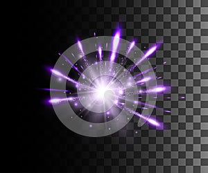 Glow isolated white transparent effect, lens flare, explosion, glitter, line, sun flash, spark and stars. For illustration templat