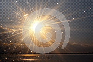 Glow isolated white transparent light effect set photo
