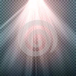 Glow Light Effect. Beam Rays Vector. Sunlight Special Lens Flare Light Effect. Isolated On Transparent Background. Vector Illustra