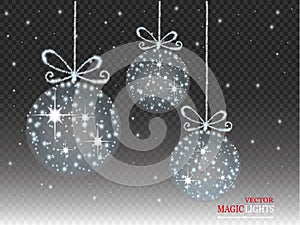 Glow light effect. Cloud of glittering dust. Vector illustration. Christmas