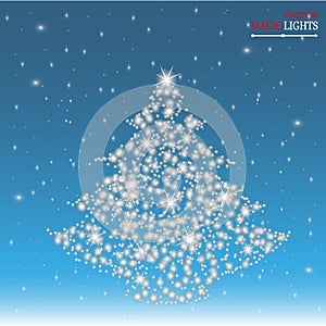 Glow light effect. Cloud of glittering dust. Vector illustration. Christmas