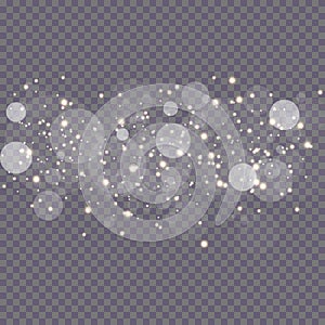 Glow light effect. Cloud of glittering dust. Vector illustration. Christmas flash Concept