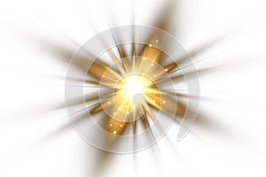 Glow light effect, explosion, glitter, spark, sun flash. Vector illustration.